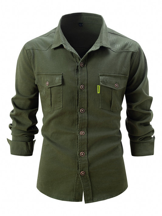 Front Pockets Long Sleeve Shirt